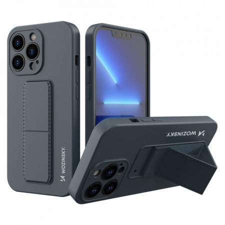 Силиконов гръб със стойка WOZINSKY Kickstand - iPhone 13 mini тъмносин