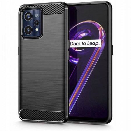 Силиконов гръб FORCELL Carbon - Realme 9 5G / 9 Pro черен