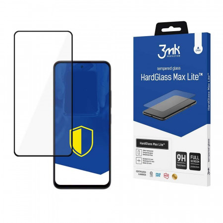 Стъклен протектор с пълно покритие 3mk Hard Glass Max Lite - Xiaomi Poco M6 Pro 5G / Redmi 12 / 12R