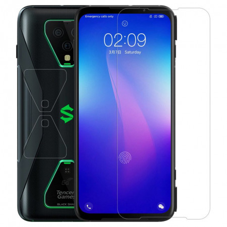 Ултратънък 0.2mm 9H закален стъклен протектор Nillkin Amazing H+ Pro AGC - Xiaomi с черна рамка Shark 3 Pro с черна рамка