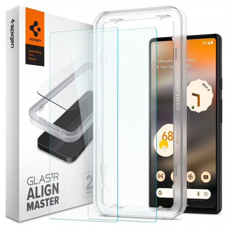 2 бр. закален стъклен протектор SPIGEN Align Master TR Slim с инструмент за поставяне - GOOGLE PIXEL 6A