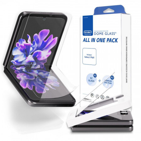 2 бр. Протектори за голям и малък дисплей с инструмент за поставяне Whitestone All-in-one - Samsung Galaxy Z Flip5