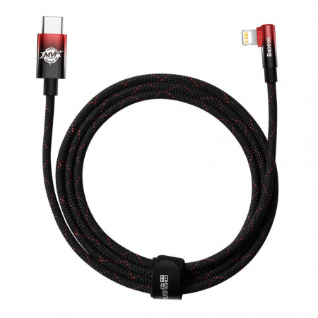 BASEUS MVP 2 Elbow-shaped Fast Charging Data кабел Type-C to iP 20W 2m черен+Red