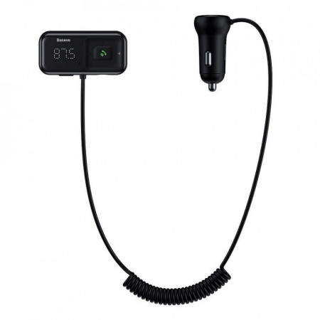 BASEUS Transmetteur FM bluetooth MP3 avec chargeur voiture 2 x USB 2,1A + AUX + PILOT CCTM-E01