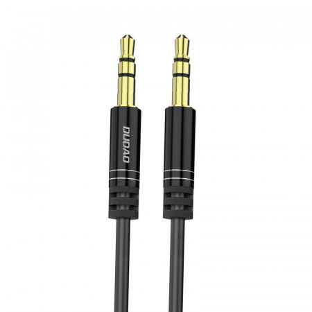 DUDAO long stretchable кабел AUX mini jack 3.5mm spring ~ 150cm черен (L12 черен)