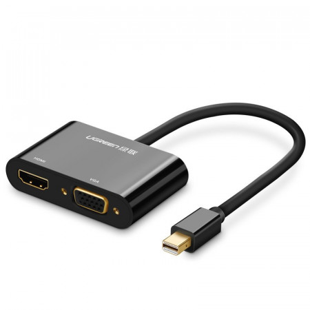 Видео адаптер Ugreen HDMI / VGA към mini DisplayPort 4K 30 Hz Full HD 1080p (MD108 10439) черен