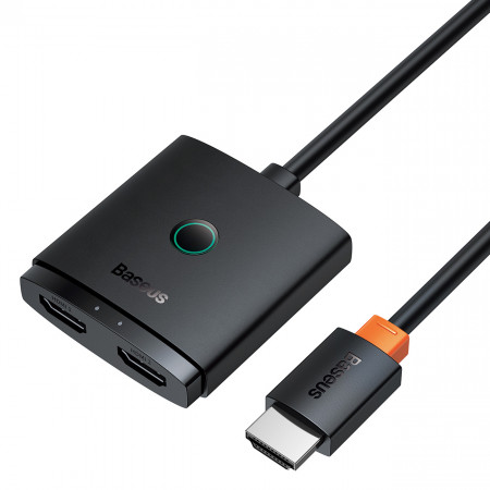 Видео сплитер BASEUS AiRJoy 2in1 4K 60Hz двупосочен HDMI с включен кабел 1m черен