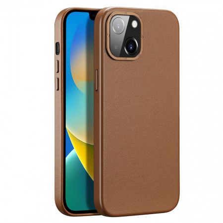 Гръб от еко кожа DUX DUCIS Grit MagSafe - iPhone 14 кафяв