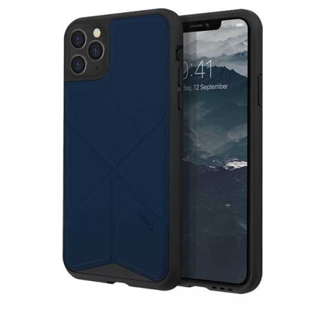 Гръб със стойка UNIQ Transforma - iPhone 11 Pro Max тъмносин
