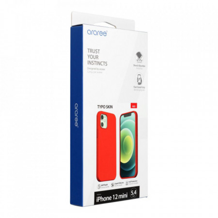 Гръб ARAREE Typoskin - iPhone 12 mini червен