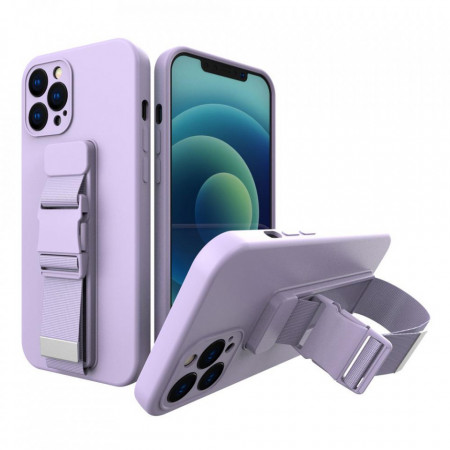 Гръб Rope с каишка - iPhone 13 mini лилав