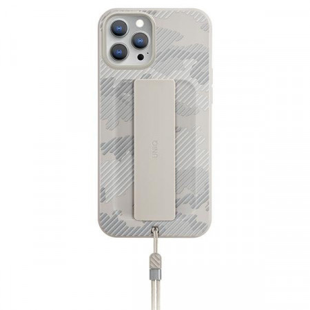 Гръб UNIQ Heldro с антимикробно покритие - iPhone 12 Pro Max бежов камуфлаж / слонова кост