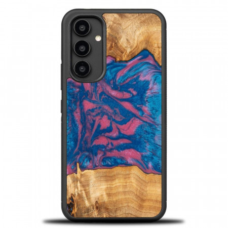 Дървен гръб BEWOOD Unique Wood and Resin - Samsung Galaxy A54 5G Vegas розов / син