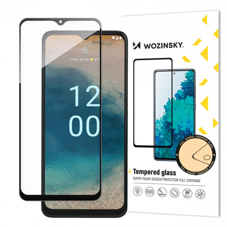 Закален стъклен протетор 9H с пълно покритие WOZINSKY - Nokia G22 с черна рамка