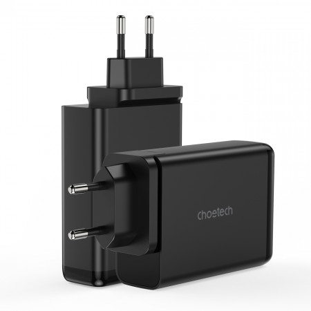 Зарядно за стена CHOETECH GaN 140W 2x USB Type A / 2x USB Type C (PD6005) черно
