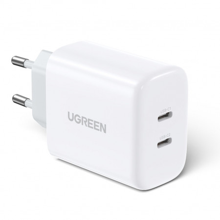 Зарядно за стена UGREEN 40W 2x USB Type C PD (10343) бяло