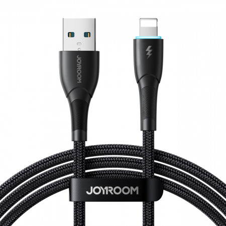 Кабел за зареждане и данни с оплетка JOYROOM Starry SA32-AL3 USB Type A към Lightning 3A 1m черен