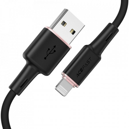 Кабел за зареждане и данни ACEFAST USB A tp Lightning 8-pin MFI 2,4A C2-02 silicone 1,2m черен