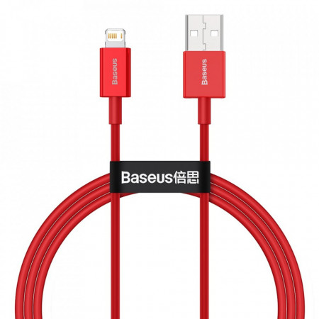 Кабел за зареждане и данни BASEUS Superior USB Type A към Lightning Fast Charging Data 2.4A 1m (CALYS-A09) червен