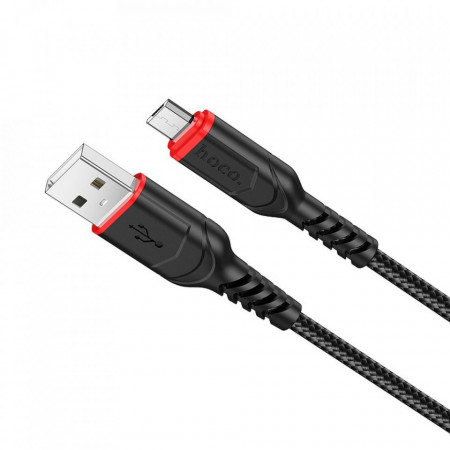 Кабел за зареждане и данни Hoco Victory USB Type A към Micro USB 2.4A 1m (X59) черен