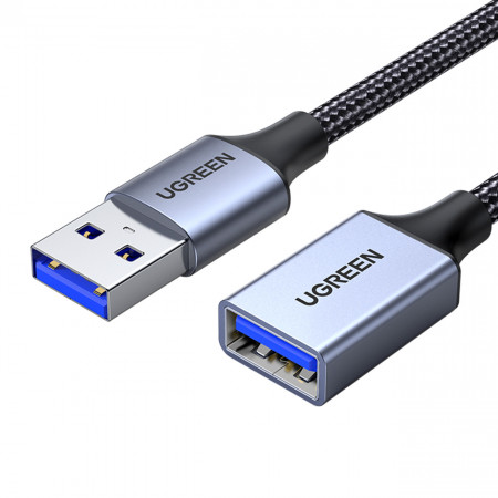 Кабел за зареждане и данни UGREEN USB Type A 3.0 5Gb/s 2m сив (US115)