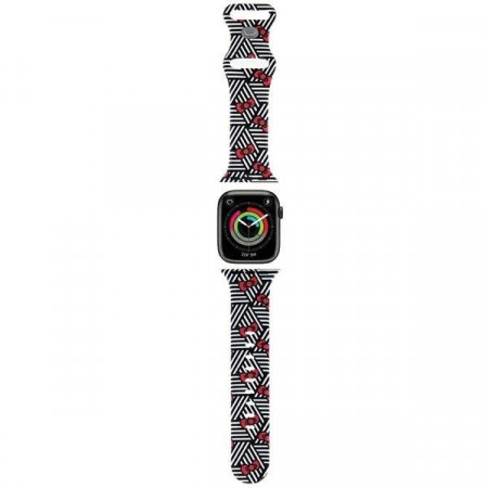 Каишка HELLO KITTY Silicone Bows & Stripes Strap - Apple Watch 41mm Series 9 / 41mm Series 8 / 41mm Series 7 / 40mm Series 6 / 40mm SE / 40mm Series 5 / 40mm Series 4 / 38mm Series 3 / 38mm Series 2 / 38mm (1st gen) черен