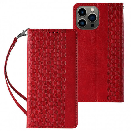 Калъф тип книга с връзка Magnet Strap - iPhone 14 Pro червен