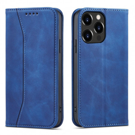 Калъф тип книга Magnet Fancy - iPhone 14 Plus син