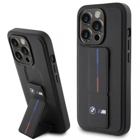 Оригинален гръб BMW Grip Hot Stamp - iPhone 15 Pro черен
