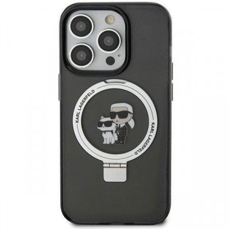 Оригинален гръб KARL LAGERFELD Ring Stand Karl & Choupette MagSafe - iPhone 11 черен