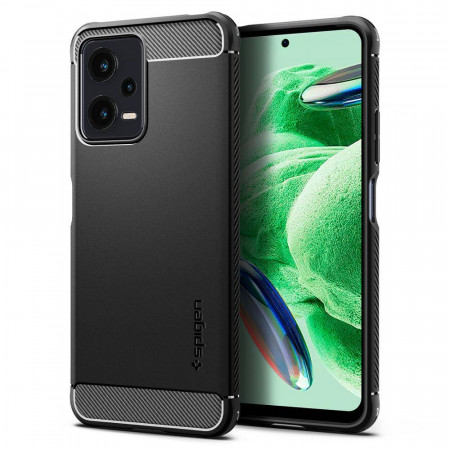 Оригинален гръб SPIGEN Rugged Armor - Xiaomi Redmi Note 12 / Poco X5 / Poco X5 черен мат