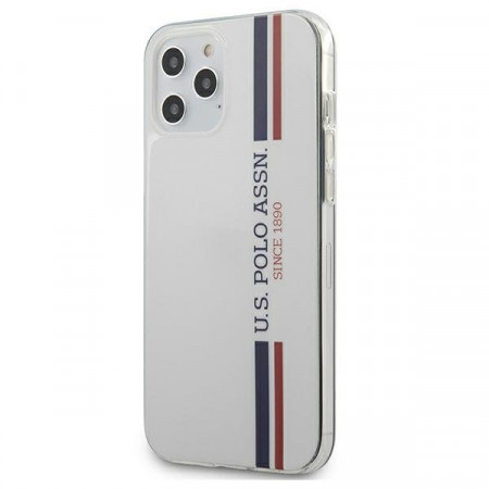 Оригинален гръб US POLO Tricolor USHCP12LPCUSSWH - iPhone 12 Pro Max бял
