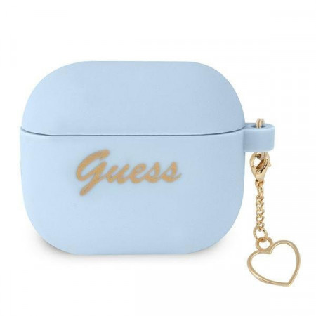 Оригинален калъф за слушалки GUESS Silicone Charm GUA3LSCHSB - AirPods 3 син