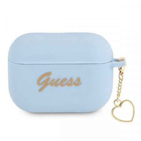 Оригинален калъф за слушалки GUESS Silicone Charm GUAPLSCHSB - AirPods Pro син
