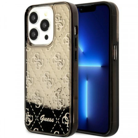 Оригинален полупрозрачен гръб GUESS 4G Liquid Glitter GUHCP14LLC4PSGK - iPhone 14 Pro черен