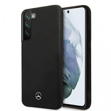 Оригинален твърд гръб MERCEDES Silicone MEHCS22SSILBK - Samsung Galaxy S22 черен