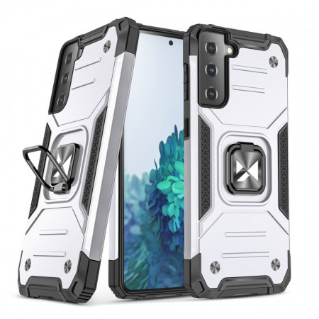 Подсилен гръб WOZINSKY Ring Armor със стойка - Samsung Galaxy S22+ сребрист