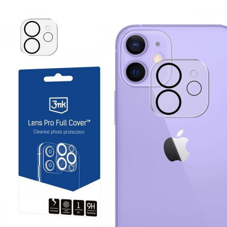 Подсилен протектор за камера с пълно покритие 3mk Lens Pro Full Cover - iPhone 11 / 12 mini