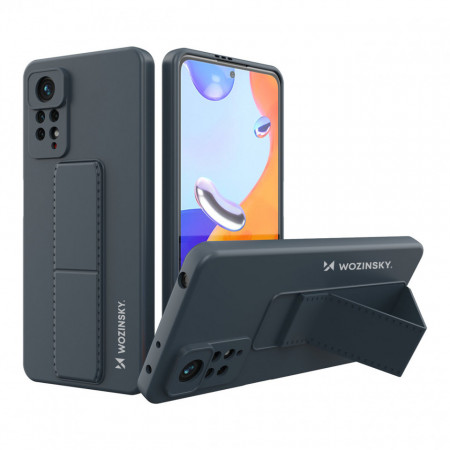 Силиконов гръб със стойка WOZINSKY Kickstand - Xiaomi Redmi Note 11 Pro / 11 Pro 5G / 11E Pro син