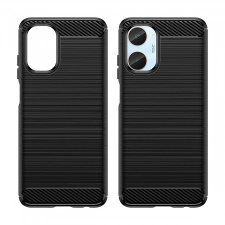 Силиконов гръб Carbon - Realme 10 черен
