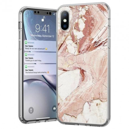 Силиконов гръб WOZINSKY Marble - Xiaomi Mi 10 Lite 5G розов