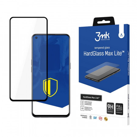 Стъклен протектор с пълно покритие 3mk Hard Glass Max Lite - Realme GT Master с черна рамка