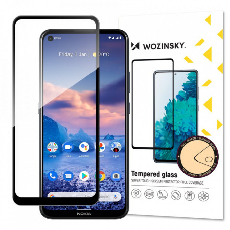 5D закален стъклен протектор с пълно покритие WOZINSKY - Nokia 5.4 с черна рамка