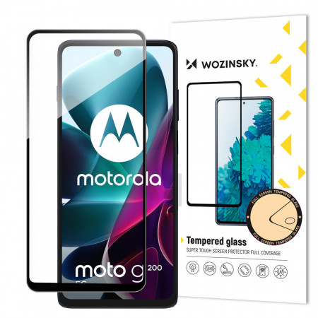 5D Full Glue закален стъклен протектор с пълно покритие WOZINSKY - Moto g200 5G с черна рамка