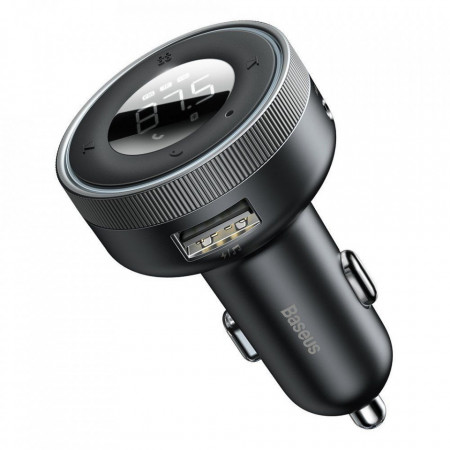 BASEUS Transmiter FM bluetooth 5.0 + MP3 + зарядно за кола 3,4A 2x USB QC3.0 CCLH-01 черен