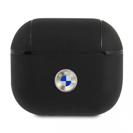 BMW BMA3SSLBK AirPods 3 cover черен Geniune Leather сребърен Logo