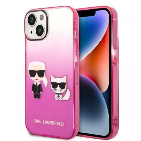 Karl Lagerfeld KLHCP14MTGKCP iPhone 14 Plus 6,7" hardcase różowy/pink Gradient Ikonik Karl & Choupette
