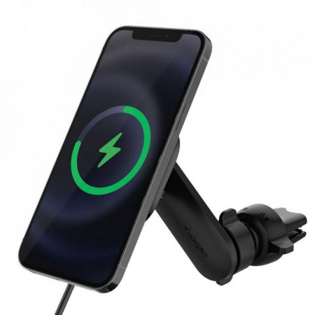 SPIGEN ITS12W ONETAP MAGNETIC MAGSAFE VENT зарядно за кола 7.5W черен