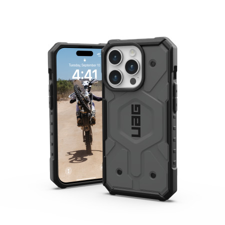 Армиран гръб UAG Pathfinder MagSafe - iPhone 15 Pro silver