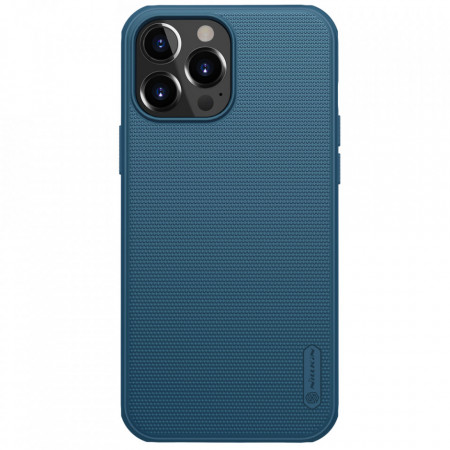 Гръб със стойка NILLKIN Super Frosted Shield - iPhone 13 Pro Max син